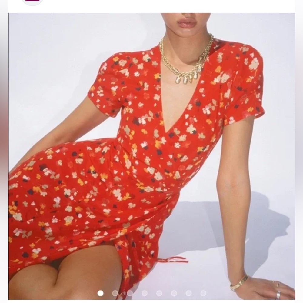 Realisation Par Red Floral Mini Dress